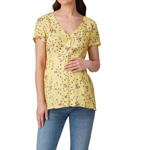 Seraphine yellow maternity blouse